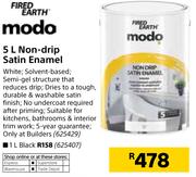 Fired Earth Modo 1Ltr  Black Non Drop Satin Enamel