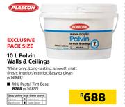 Plascon 10L Polvin Walls & Ceilings Pastel Tint Base