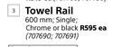 Lusso Towel Rail 600mm Single-Each