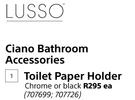 Lusso Ciano Toilet Paper Holder-Each