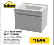 Builders Coral Wall-Hung Vanity Combo  White 630mm