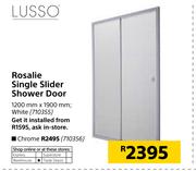 Lusso Rosalie Single Slider Shower Door White-1200mm X 1900mm 