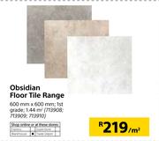 Obsidian Floor Tile Range 600mm X 600mm-PerSqm