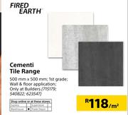 Fired Earth Cementi Tile Range 500mm X 500mm-PerSqm