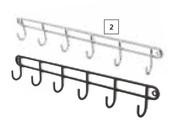 Home & Kitchen 6 Hook Wall Rack-Each