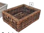 Home & Kitchen Mahogany Wicker Basket-485mm x 380mm x 175mm