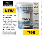 Fired Earth 20Ltr Inside Out Matt PVA