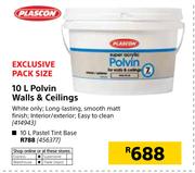 Plascon 10Ltr Polvin Walls & Ceilings Pastel Tint Base