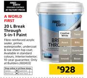 Fired Earth 20Ltr Break Through 5 In 1 Paint