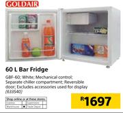 Goldair 60Ltr Bar Fridge GBF-60