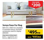 Sonya Faux Fur Rug 820mm X 1500mm-Each