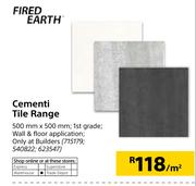 Fired Earth Cementi Tile Range 500mm X 500mm-Per Sqm