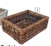 Home&Kitchen Mahogany Wicker Basket 485mm X 380mm X 175mm