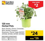 Garden Master 120mm Herbal Pots-Each