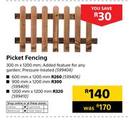 Picket Fencing 900m X 1200mm