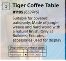 Design House Tiger Coffee Table