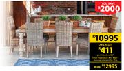 Carved Teak Dining Table 2400mm x 1000mm x 760mm