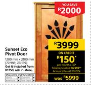 Sunset Eco Pivot Door-1200mm X 2100mm