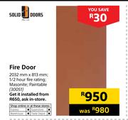 Solid Doors Fire Door-2032mm X 813mm