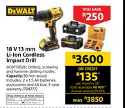 Dewalt 18V 13mm Li-Ion Cordless Impact Drill DCD778S2K