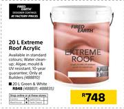 Fired Earth 20Ltr Extreme Roof Acrylic (Green And White)