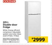 Goldair 225Ltr Double Door Fridge