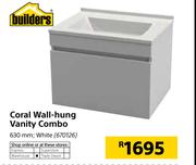 Builders Coral Wall-Hung Vanity Combo White 630mm