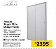 Lusso Rosalie Single Slider Shower Door Chrome 1200mm x 1900mm 