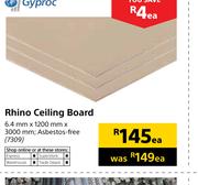 Gyproc Rhino Ceiling Board-6.4mm x 1200mm x 3000mm Each
