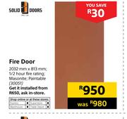 Solid Doors Fire Door-2032mm X 813mm