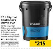 Citycoat Contractors Acrylic PVA-20Ltr
