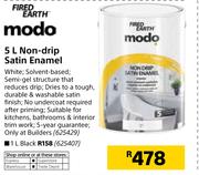 Fired Earth Modo 1Ltr Non Drip Satin Enamel Black