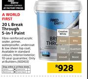 Fired Earth 20Ltr Break Through 5 In 1 Paint