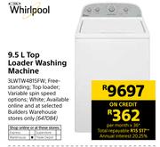 Whirlpool 9.5Ltr Top Loader Washing Machine 3LWTW4815FW