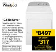 Whirlpool 10.5Kg Dryer 3LWED4830FW