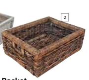 Home&Kitchen Mahogany Wicker Basket 485mm X 380mm X 175mm