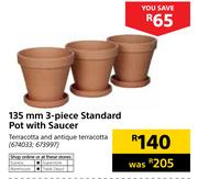 135mm 3-Piece Standard Pot With Saucer