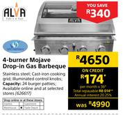 Alva 4-Burner Mojave Drop-In Gas Barbeque
