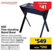 Megamaster 600mm Free-Standing Barrel Braai