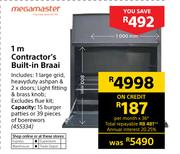 Megamaster 1m Contractor's Built-In Braai