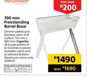 Megamaster 700mm Free-Standing Barrel Braai