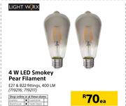 Light Work 4W LED Smokey Pear Filament-Each