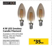 Light Work 4W LED Smokey Candle Filament-Each