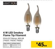 Light Work 4W LED Smokey Flame Tip Filament-Each