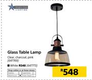  Bright Star Glass Table Lamp Clear, Charcoal, Pink