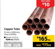 Copper Tube-22mm X 5.5mm Each