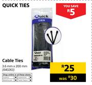Quick Ties Cable Ties-3.6mm x 200mm