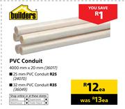 Builders PVC Conduit-4000mm x 20mm Each