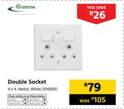 Crabtree Double Socket 4 x 4