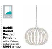 Eglo 430mm Barhill Round Beaded Pendant White
